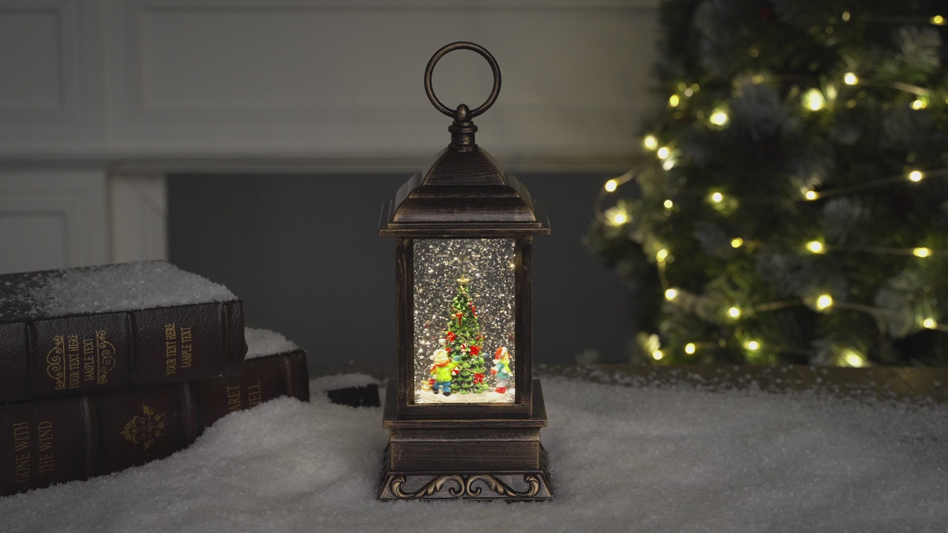 Oslo Christmas snow globe collection tree/kids video