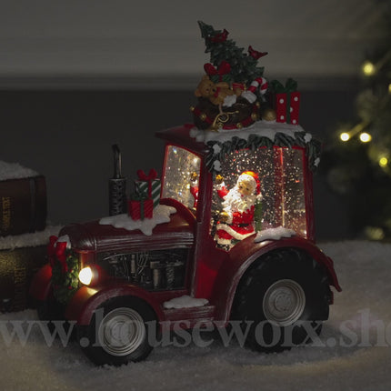 Festve Tractor Collection Snow Globe red video
