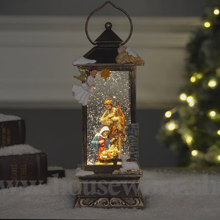 oRNATE NATIVITY CHRISTMAS SNOW GLOBE video