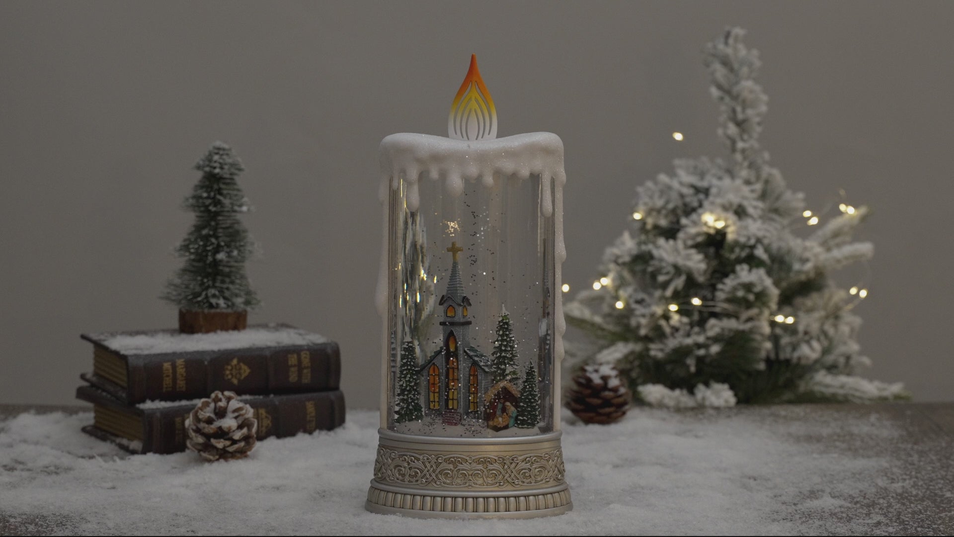 exquisite lantern christmas snow globe village video
