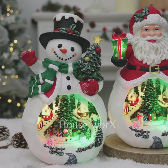 Holiday Lane large snowman and santa video