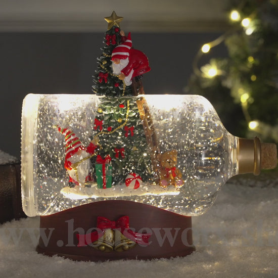 Gnome Bottle christmas snow globe video
