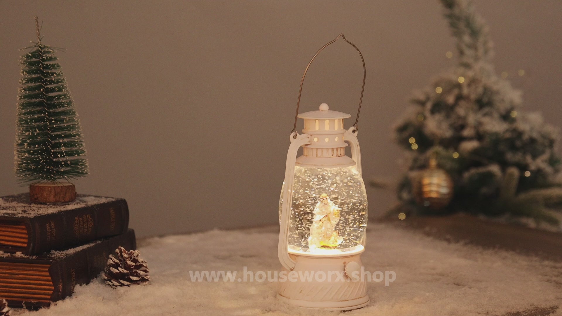 Hurricane christmas snow globe nativity video