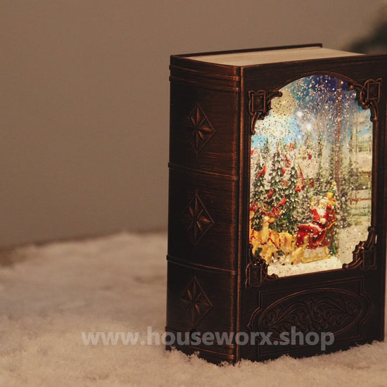 book christmas snow globe santa video