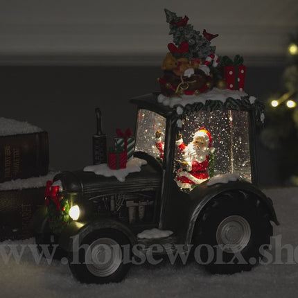 Festve Tractor Collection Snow Globe green video