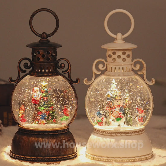 Jester santa snowman christmas snow globe video