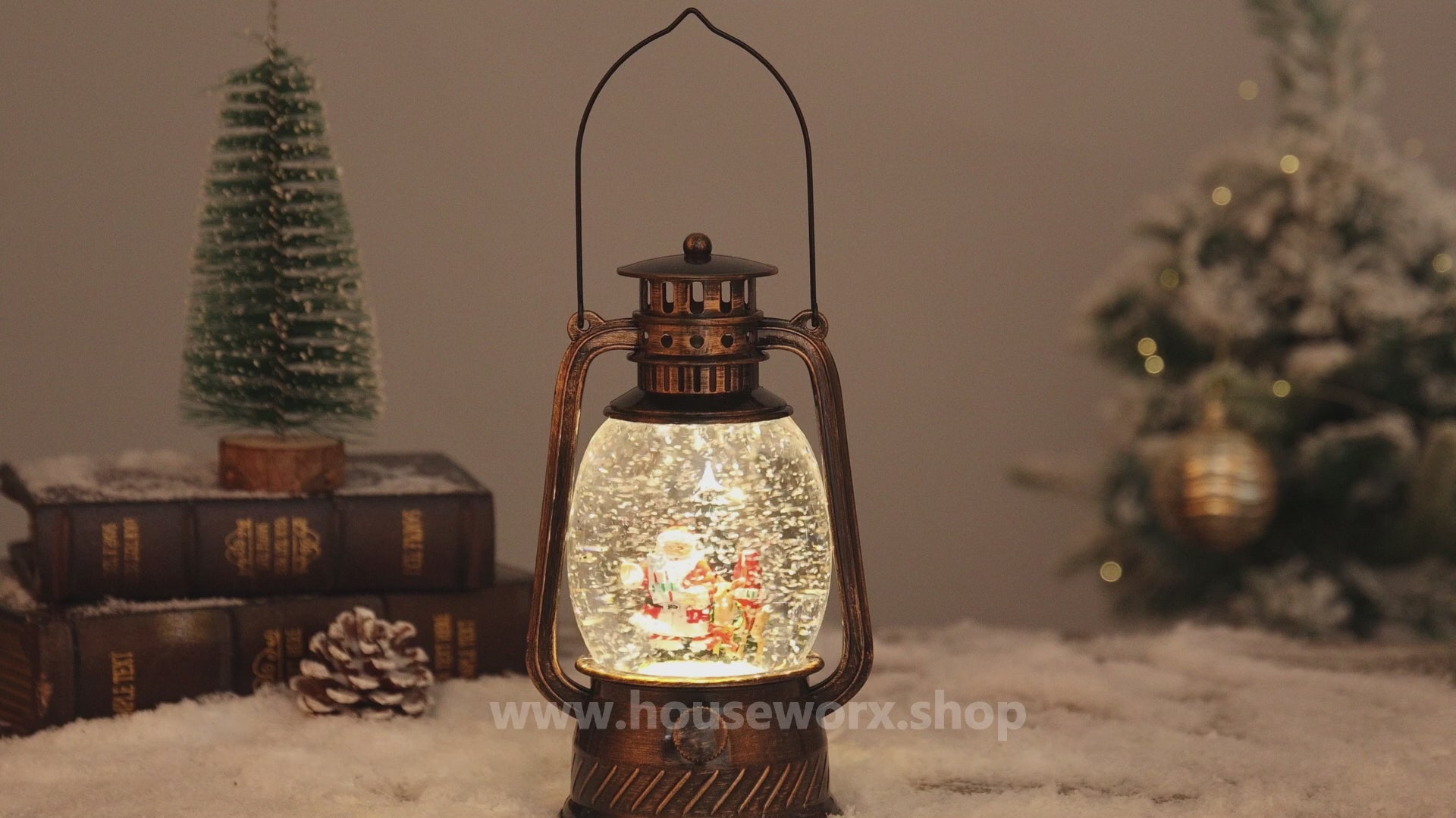 Hurricane christmas snow globe Santa video