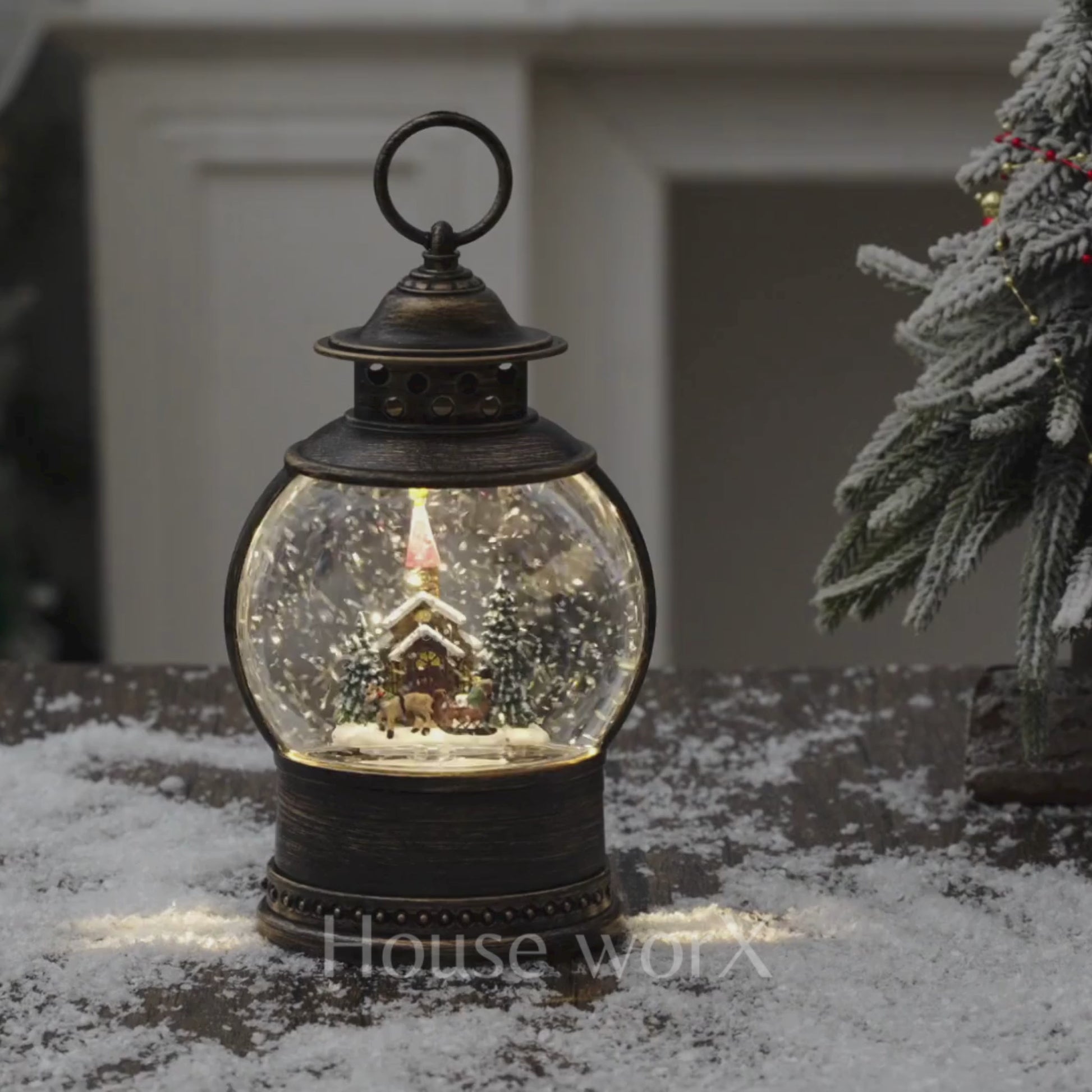 sorrento church video snow globe