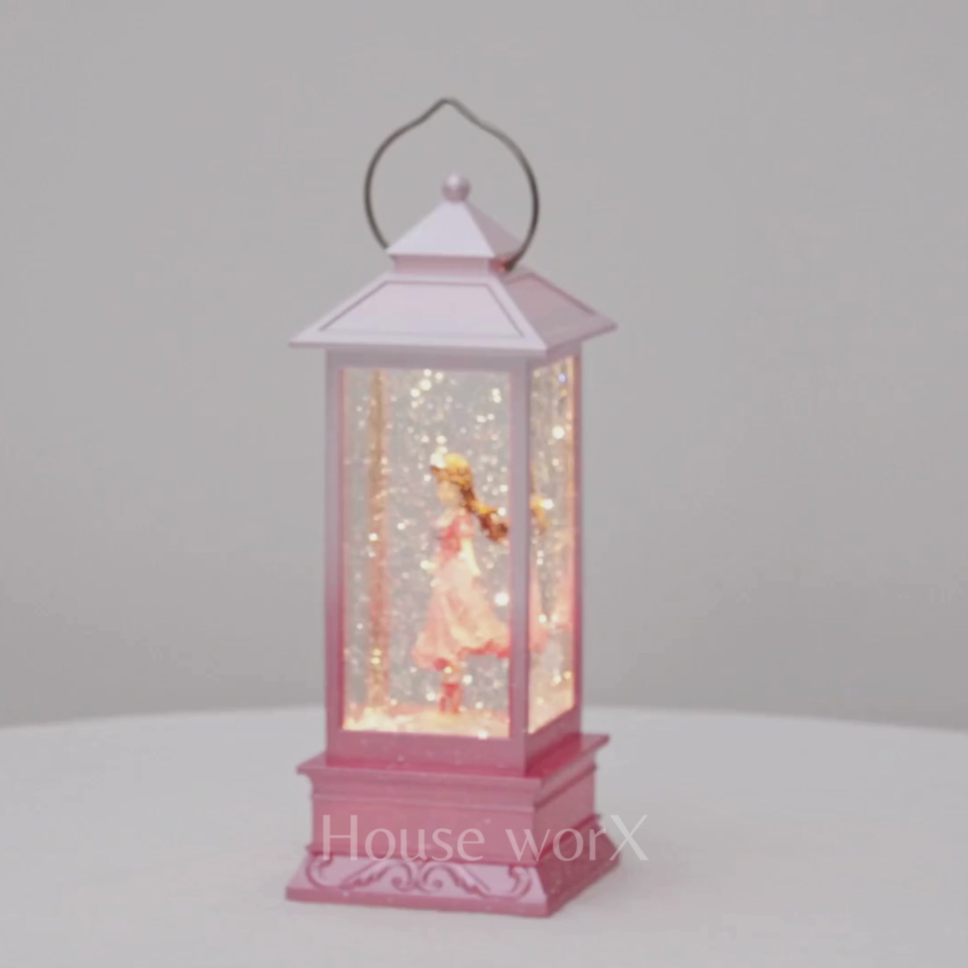 Princess dark pink snow globe video