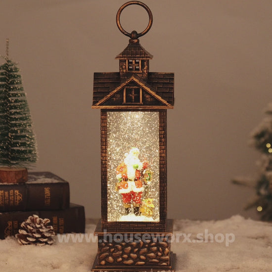 House christmas snow globes santa video