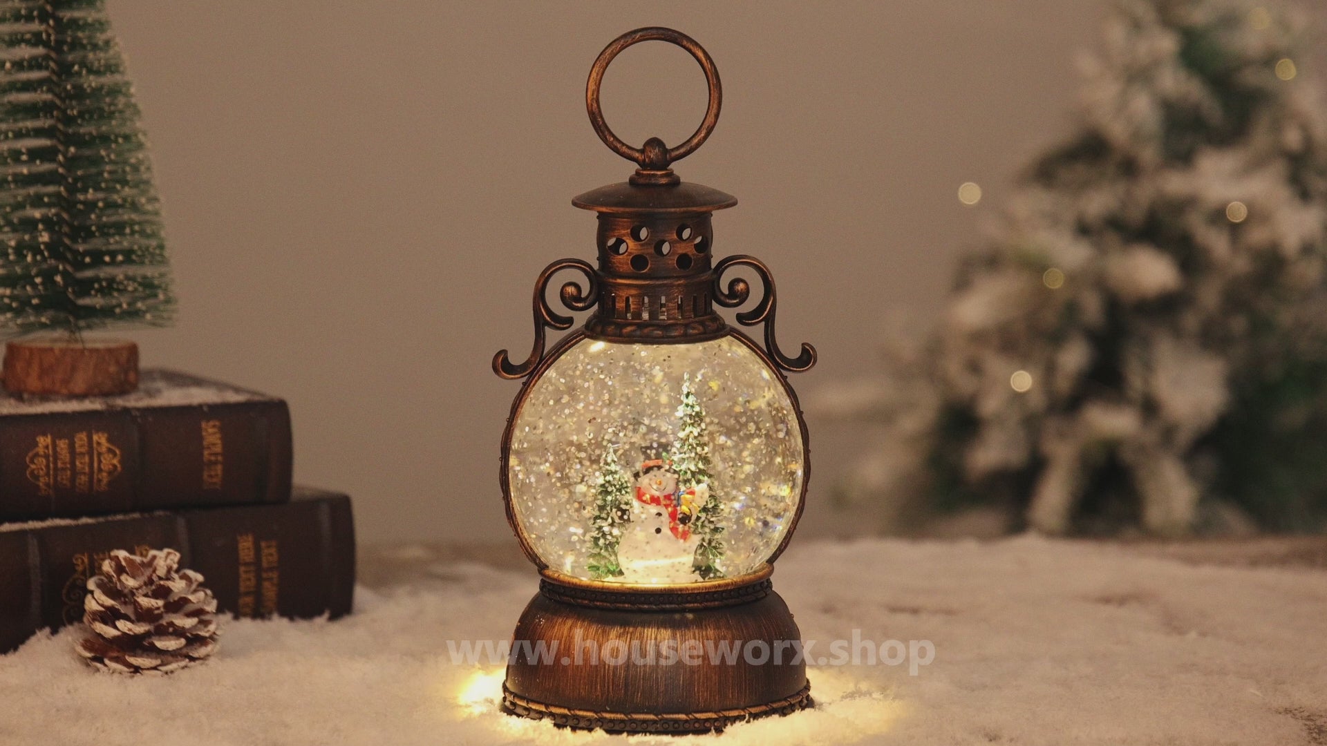 Palace christmas snow globe front snowman video
