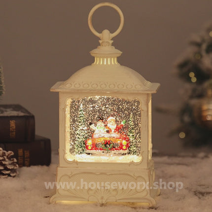 European christmas snow globe santa/car video