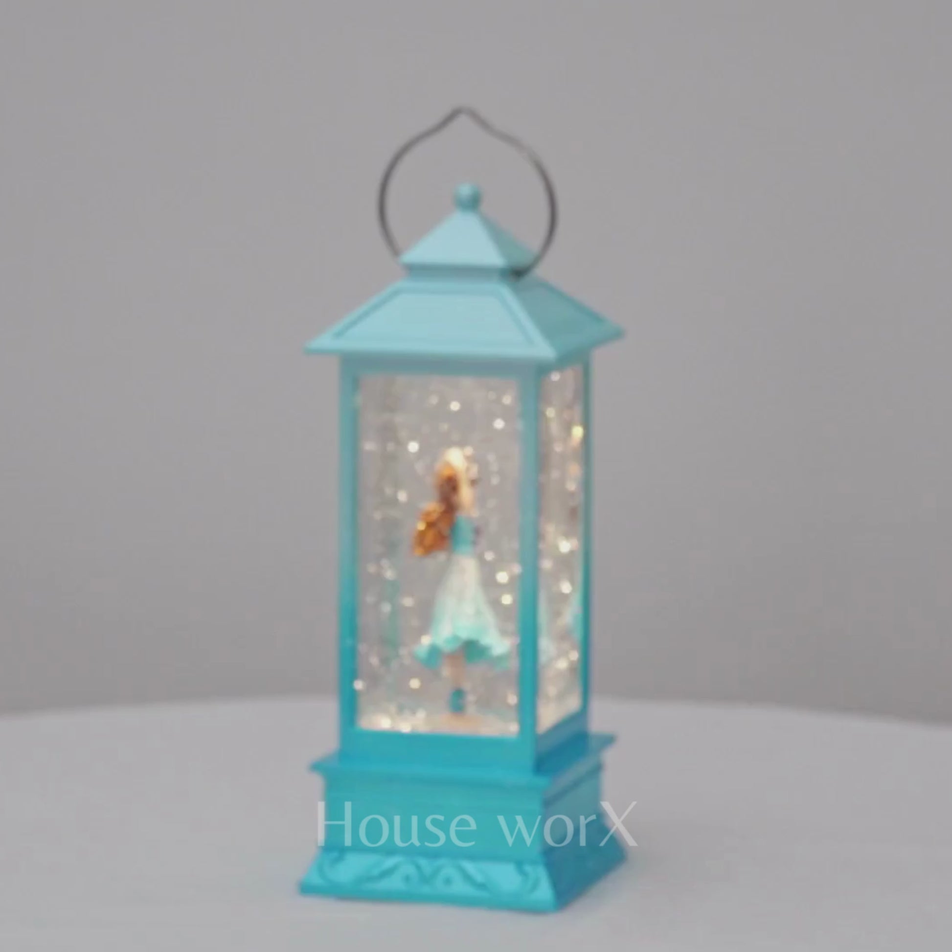 Princess light blue snow globe video