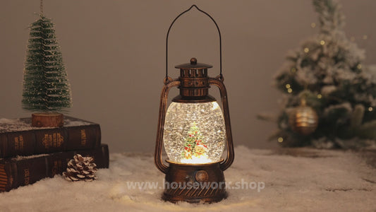 Hurricale lantern christmas tree teddy