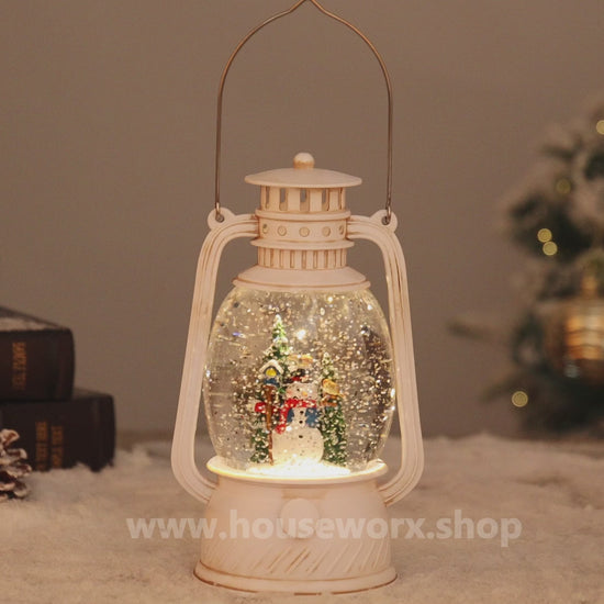 Hurricane Christmas snow globe snowman video
