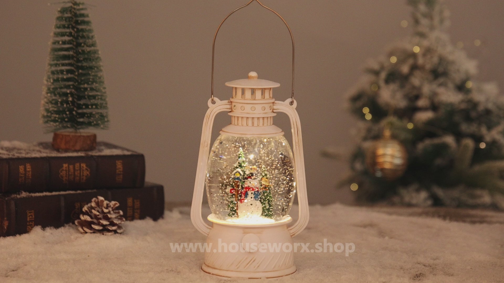 Hurricane Christmas snow globe snowman video