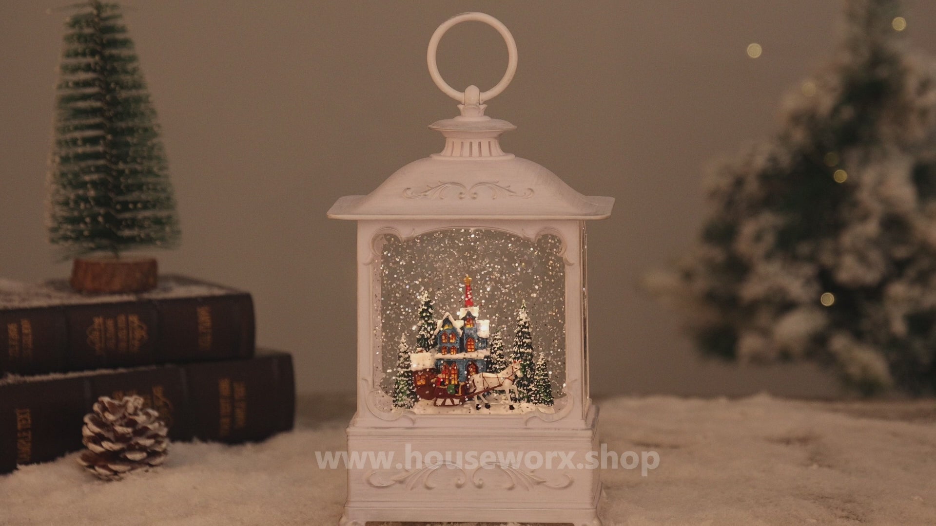 nordic christmas snow globe white video