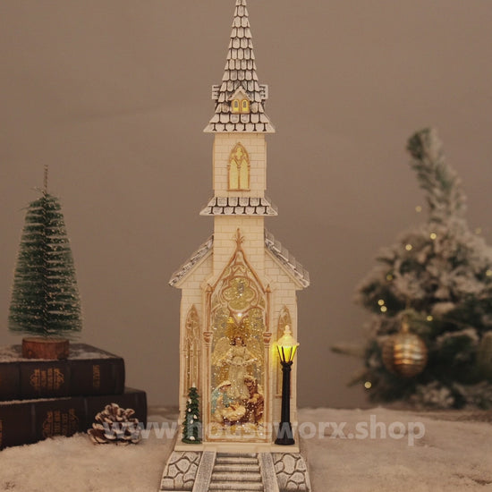 Cathedral Christmas snow globe video