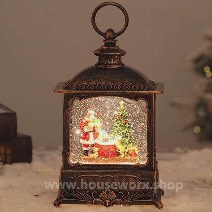 European Christmas snow globe santa and dog video