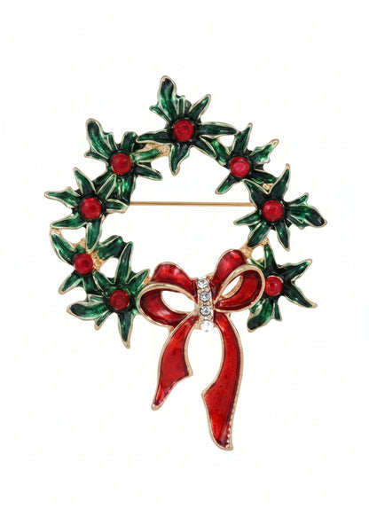 Red Ribbon Wreath - Christmas Snow Globes by House worX