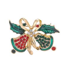 Decorative brooch with gemstones on a white background