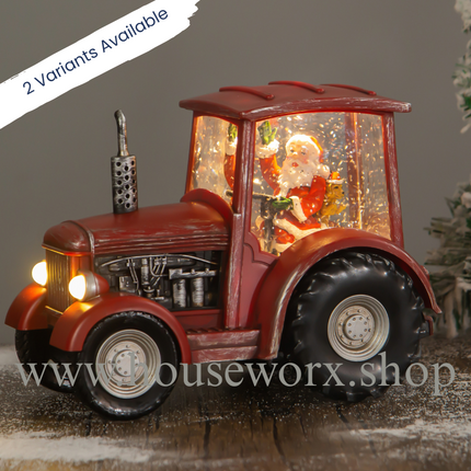 red tractor 2 varients available snow globe