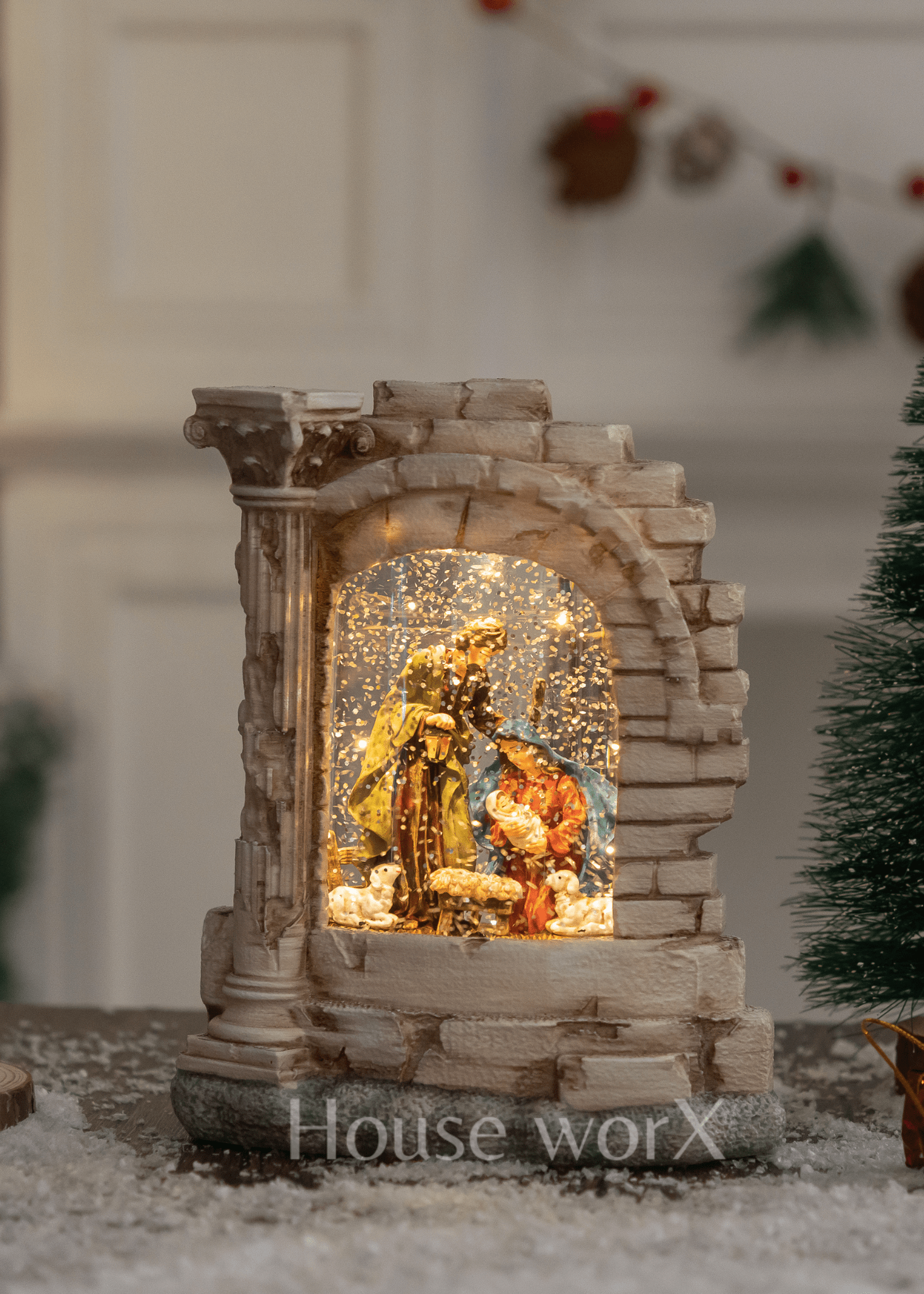 Relic Column - Medium (4) - Christmas Snow Globes by House worX