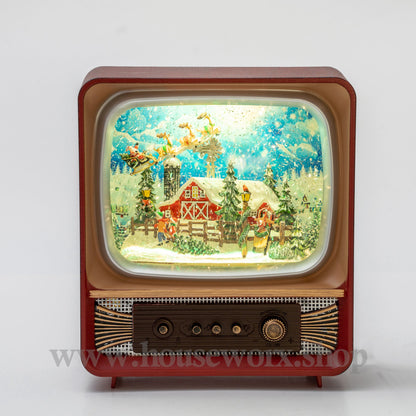 Retro Television - Barn - Christmas Snow Globes by House worX