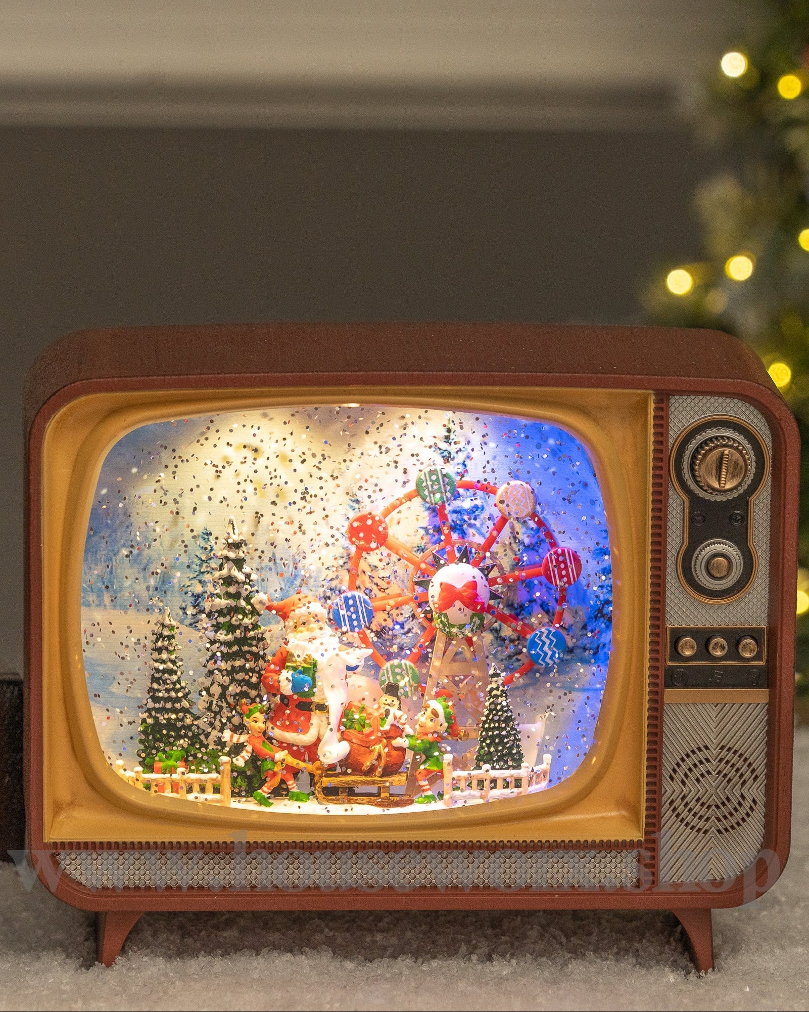 Retro Television - Santa/Ferris Wheel - Christmas Snow Globes by House worX