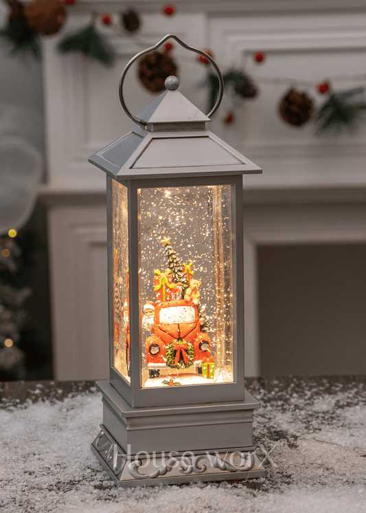 Santa/Car - Silver - Christmas Snow Globes by House worX