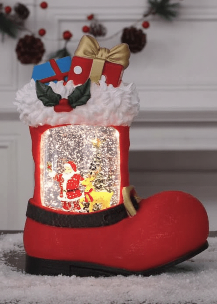 Santa's Boot - Christmas Snow Globes by House worX