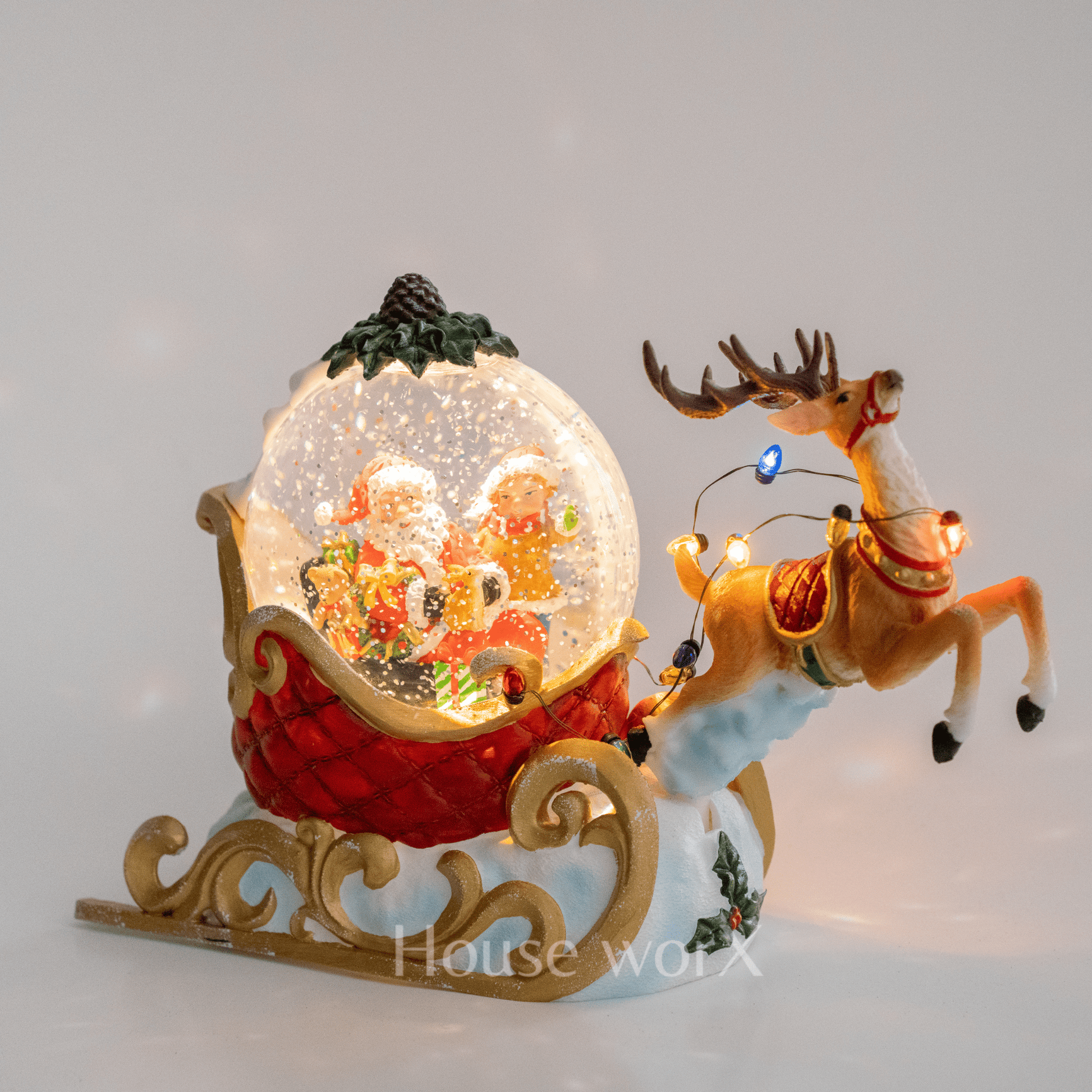 Santa's Sleigh - PRE-ORDER - Christmas Snow Globes by House worX