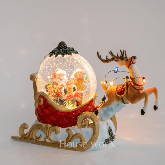 Santa's Sleigh - PRE-ORDER - Christmas Snow Globes by House worX