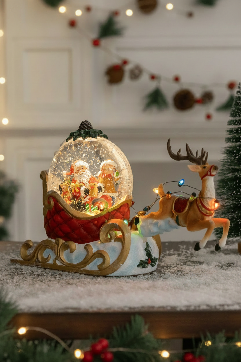 Santa's Sleigh - PRE-ORDER - Christmas Snow Globes by House worX