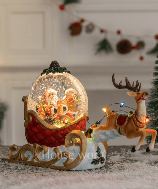 Santa's Sleigh - PRE-ORDER - Christmas Snow Globes by House worX