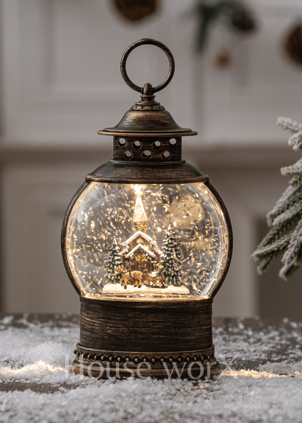 Sorrento Oval - Church - Christmas Snow Globes by House worX