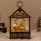 stable christmas snow globe santa