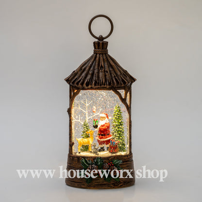 Straw Hut - Santa - NO BOX - Christmas Snow Globes by House worX