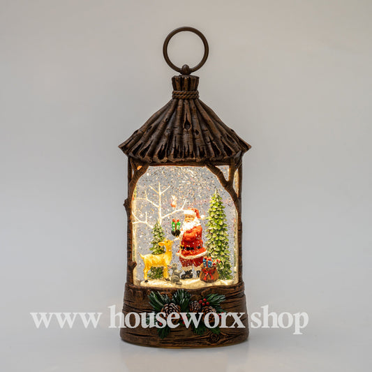 Straw Hut - Santa - NO BOX - Christmas Snow Globes by House worX