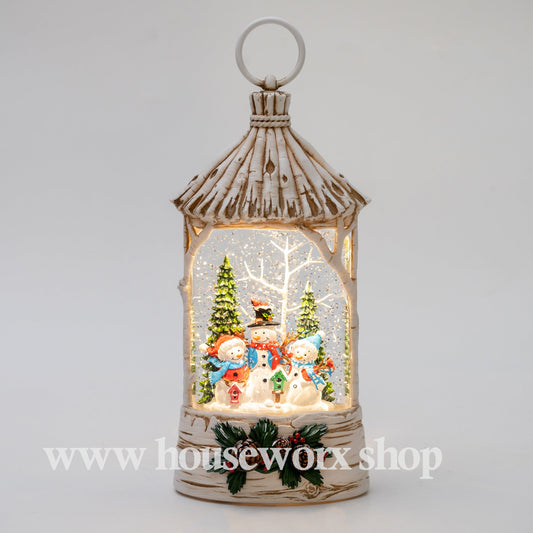 Straw Hut - Snowman - NO BOX - Christmas Snow Globes by House worX