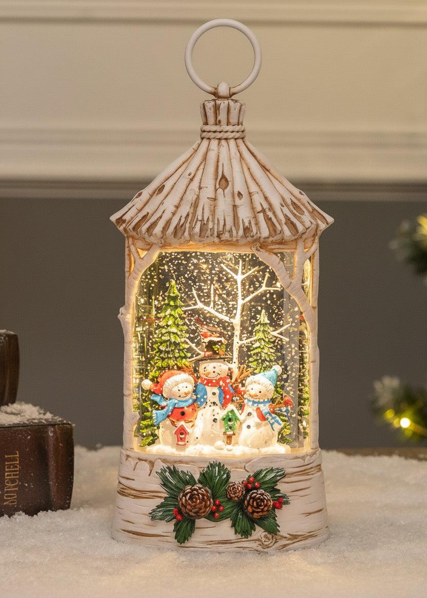 Straw Hut - Snowman - NO BOX - Christmas Snow Globes by House worX