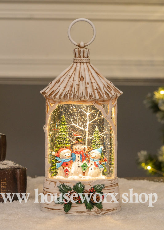 Straw Hut - Snowman - NO BOX - Christmas Snow Globes by House worX