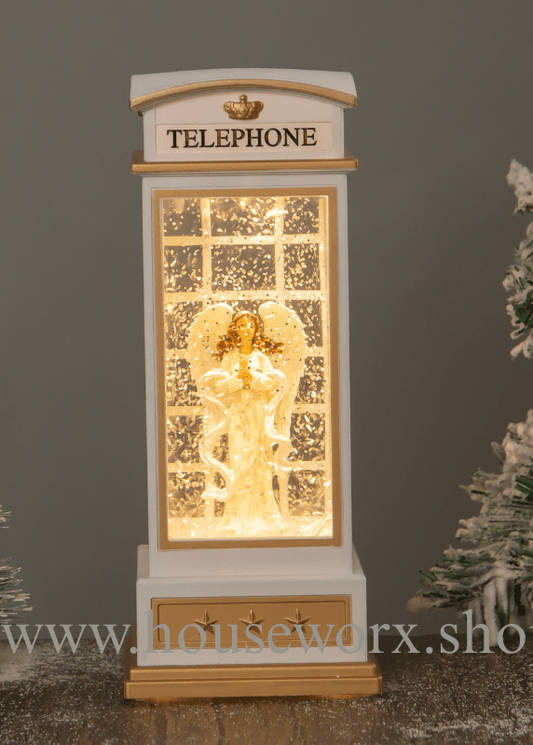 Telephone Booth - Angel - Christmas Snow Globes by House worX