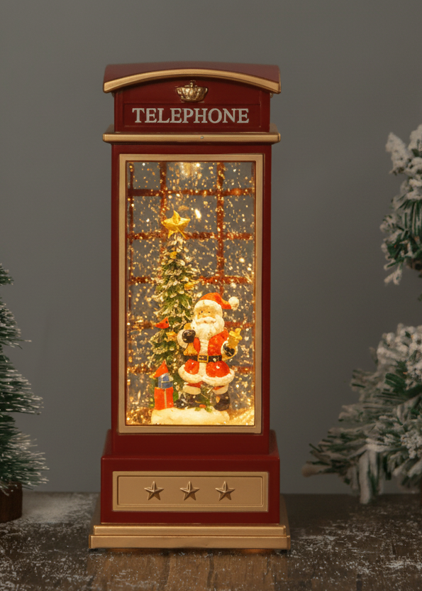 Telephone Booth - Santa - Christmas Snow Globes by House worX