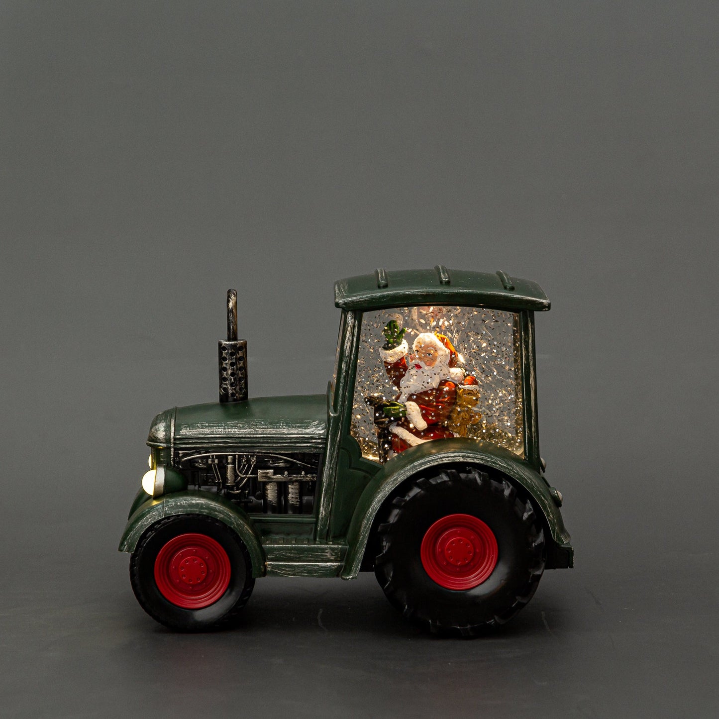 green tractor christmas snow globe plain