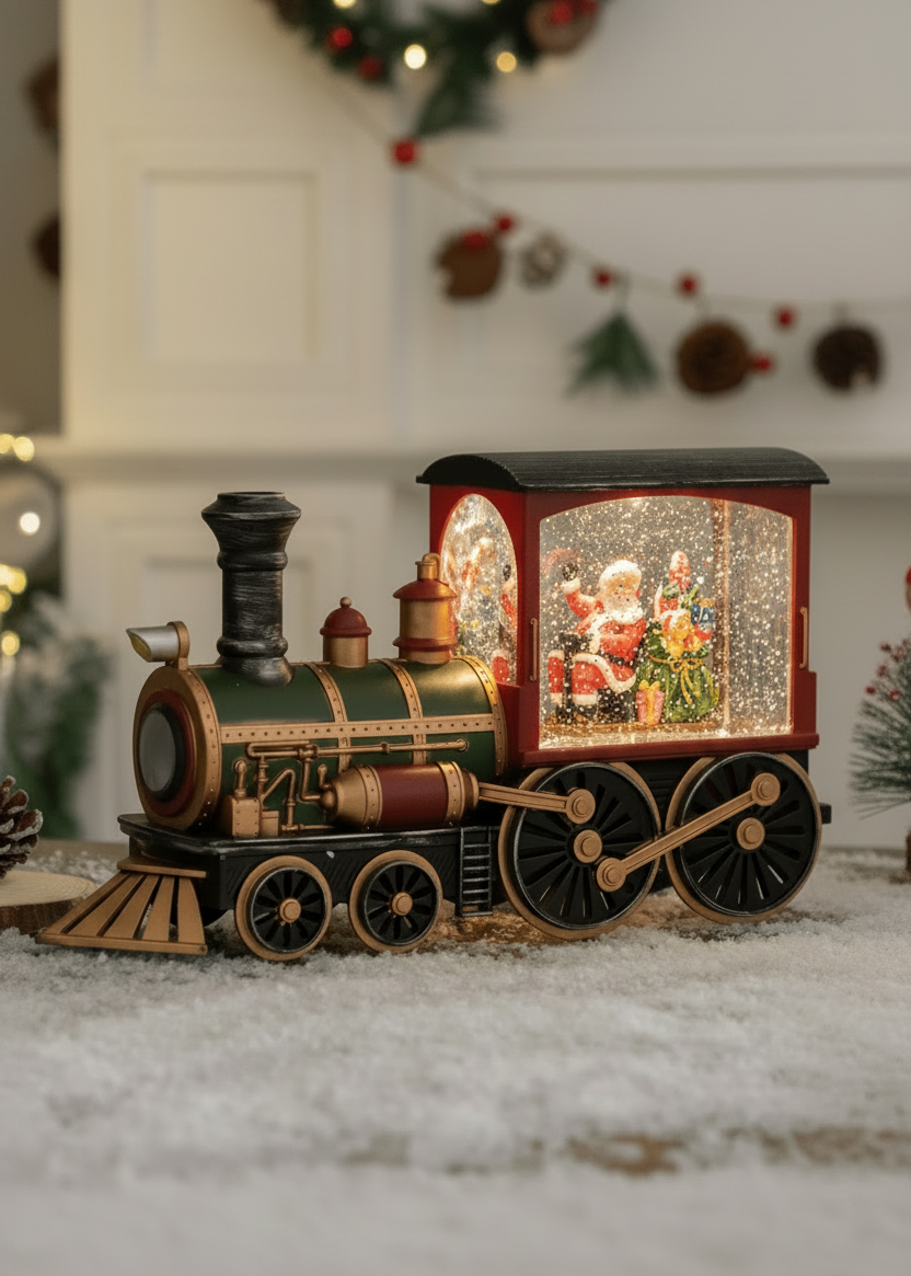 Traditional Train - Santa/Sack - Pre-Order - Christmas Snow Globes by House worX