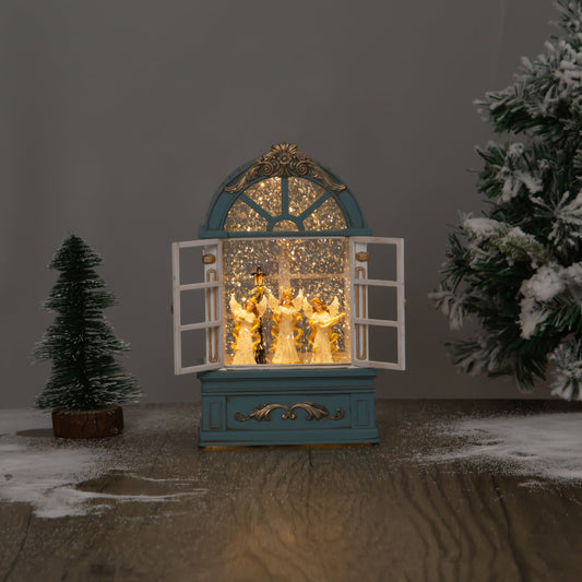 Window globe christmas snow globe angel