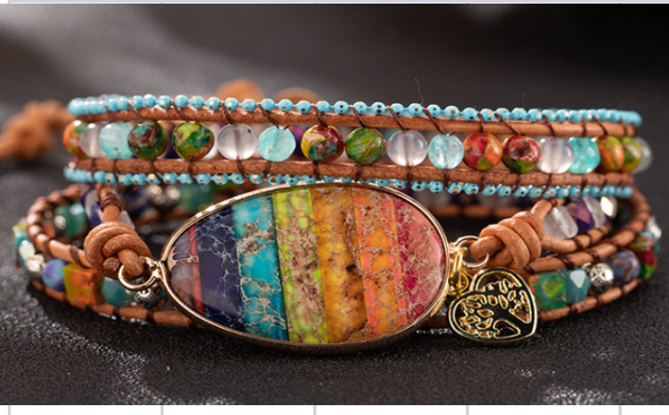 Semi precious stone - Wrap Bracelet