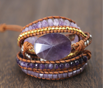 Semi precious stone - Wrap Bracelet