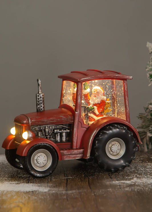 Tractor - Red - NO BOX - Christmas Snow Globes by House worX